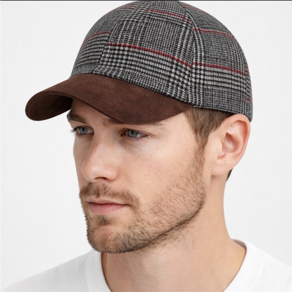 Heritage Traditions Plaid Wool Blend Cap Suede Brim (B149)